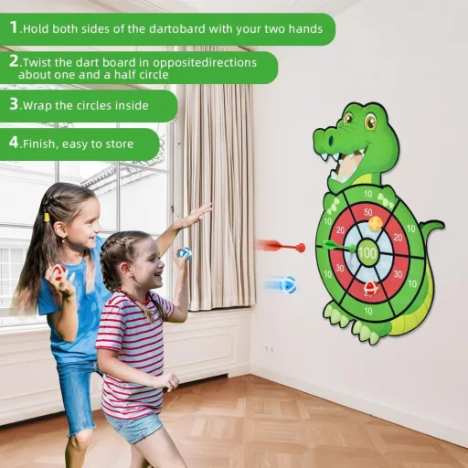 Vicloon Tépőzáras Dartjáték Gyerekeknek, Puha Labdás Dobójáték Beltérre és Kültérre