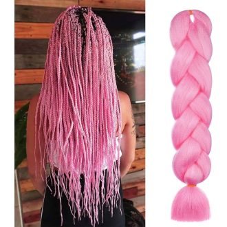   Aomig Syntetické predlžovacie vlasy na zapletanie, 4 farby, 60 cm, Box Braid