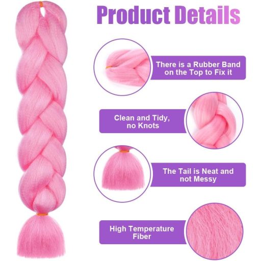 Aomig Syntetické predlžovacie vlasy na zapletanie, 4 farby, 60 cm, Box Braid