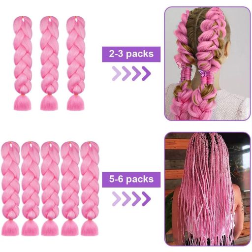 Aomig Syntetické predlžovacie vlasy na zapletanie, 4 farby, 60 cm, Box Braid