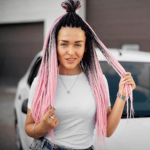 Aomig Syntetické predlžovacie vlasy na zapletanie, 4 farby, 60 cm, Box Braid