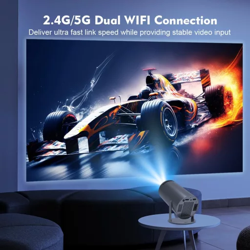 Magcubic 4K WiFi 6 Bluetooth 5.0 Hordozható Projektor Android 11 YouTube Előinstallált 130 Hüvelyk