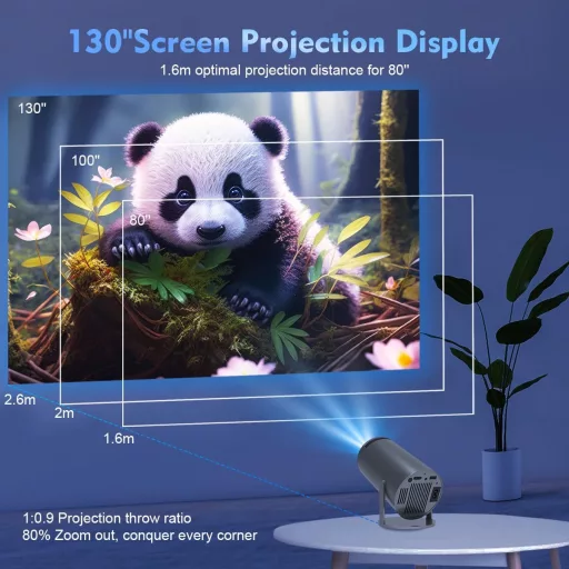Magcubic 4K WiFi 6 Bluetooth 5.0 Hordozható Projektor Android 11 YouTube Előinstallált 130 Hüvelyk