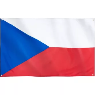   Runesol Česká vlajka 91x152 cm, 4 mosadzné očká, odolná voči poveternostným vplyvom, polyester, pre vonkajšie-vnútorné použitie, so živými farbami, národná lobo