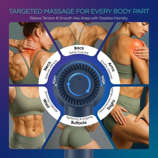 VOYOR-HEALTH CM410 Kézi Elektromos Masszírozó - Vezeték Nélküli Újratölthető Izomfájdalom Enyhítő Nyakra, Vállra, Hasra, Derékra, Combra (Ké