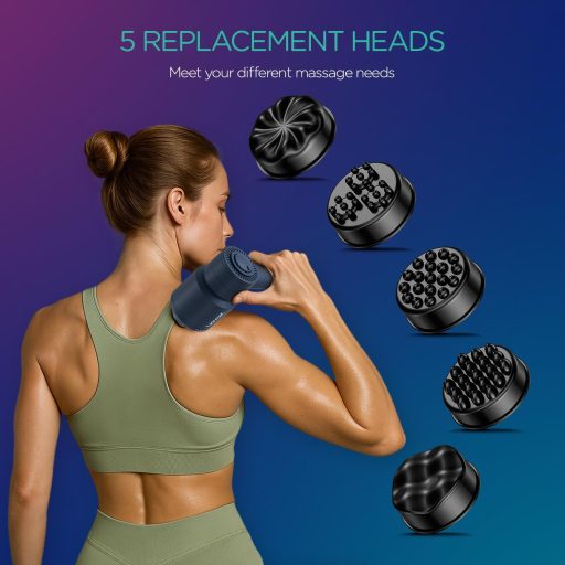 Aparat de masaj electric portabil VOYOR-HEALTH CM410 - Fără fir, reîncărcabil, pentru ameliorarea durerilor musculare la nivelul gâtului, umerilor, abdomenului, taliei, coapselor (Mână