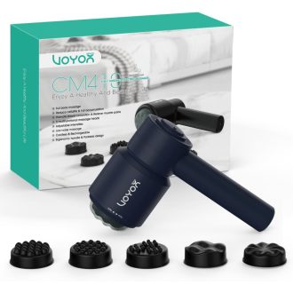   Aparat de masaj electric portabil VOYOR-HEALTH CM410 - Fără fir, reîncărcabil, pentru ameliorarea durerilor musculare la nivelul gâtului, umerilor, abdomenului, taliei, coapselor (Mână