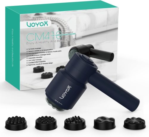 VOYOR-HEALTH CM410 Ručný Elektrický Masážny Prístroj - Bezdrôtový Nabíjateľný Uvoľňovač Bolesti Svalov na Krk, Ramená, Brucho, Pás, Stehná (Ručný