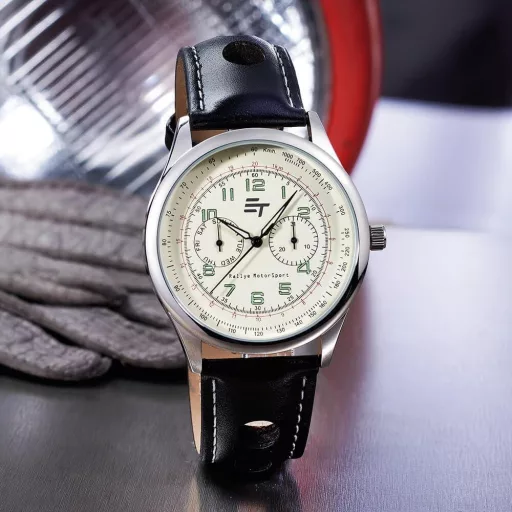 Elegantné pánske hodinky s koženkovým remienkom s bielym prešívaním