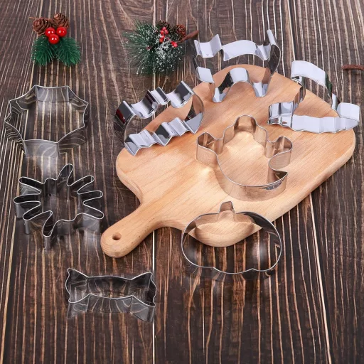 AUERVO Set de 8 forme pentru biscuiți de Halloween, din oțel inoxidabil