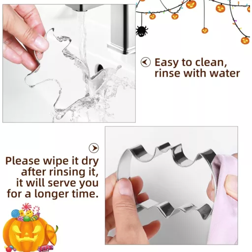 AUERVO Halloween Keksz Vágó 8 Részes Rozsdamentes Acél Sütikiszúró Készlet