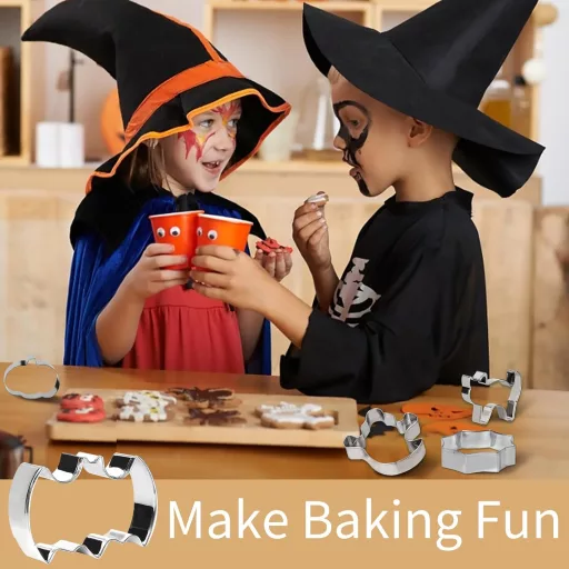 AUERVO Halloween Keksz Vágó 8 Részes Rozsdamentes Acél Sütikiszúró Készlet