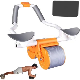   LXWINNER Automatický Odrazový Valček na Brušné Svaly, Dvojkolesový AB Roller Posilňovací Stroj s Podložkou na Kolená, Oranžový Fitness Prístroj pre Domáce Použitie