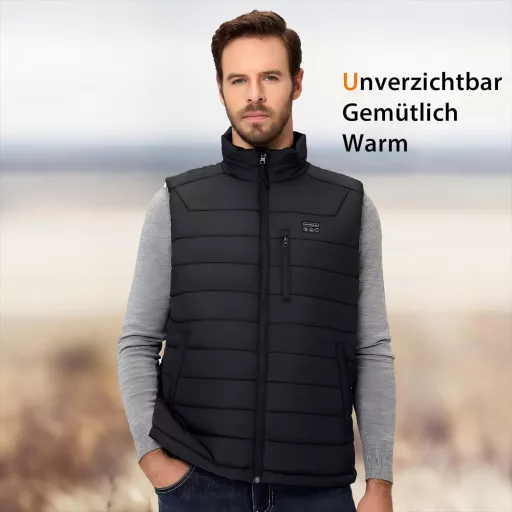 Vestă Încălzită Sevdiea pentru Bărbați, 9 Zone, Powerbank 16000mAh, Camping, Drumeții