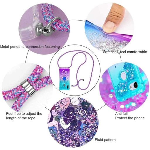 Puzdro na telefón HomiTunky Xiaomi Redmi A1 s retiazkou, modro-fialové