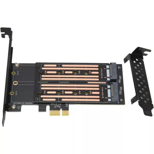 VBESTLIFE Dual M.2 NVMe SSD PCIE Adapter - 6Gbps Átalakító Kártya M2 SATA SSD-hez, Többféle Mérethez (22110/2280/2260/2242/2230), Windows/Li
