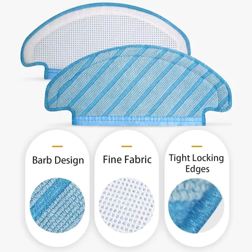 Set 6 bucăți lavete BSITSSS albastre pentru robot aspirator Ecovacs Deebot N8 N8+ Pro T8 T9