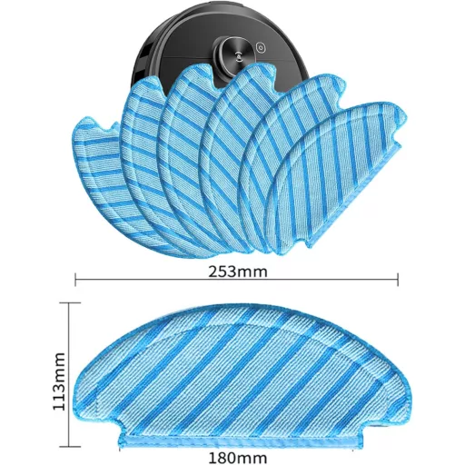 Set 6 bucăți lavete BSITSSS albastre pentru robot aspirator Ecovacs Deebot N8 N8+ Pro T8 T9