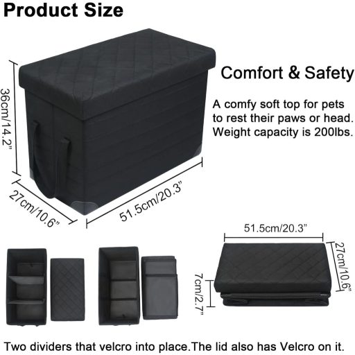 GOYJOY Extensie scaun auto pentru câini cu spațiu de depozitare - Pentru scaunele din față și spate, capacitate de încărcare 90 kg, pentru SUV-uri, off-road și sedan-uri, câini mici, medii și mari