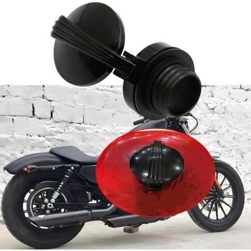 Baceyong Čierna Palivová Nádrž Veko - Kryt Nádrže Kompatibilný s Harley XL883, 1200 x 48, Softail, Dyna Modely