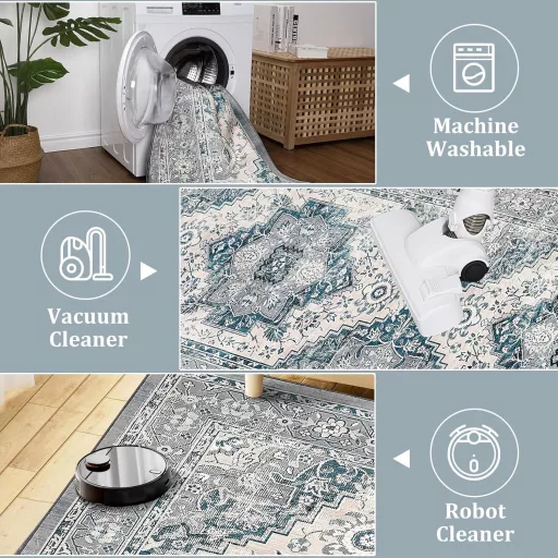 LuxFocus Vintage Keleti Mintás Szőnyeg 160x230cm Kék Csúszásmentes Mosható
