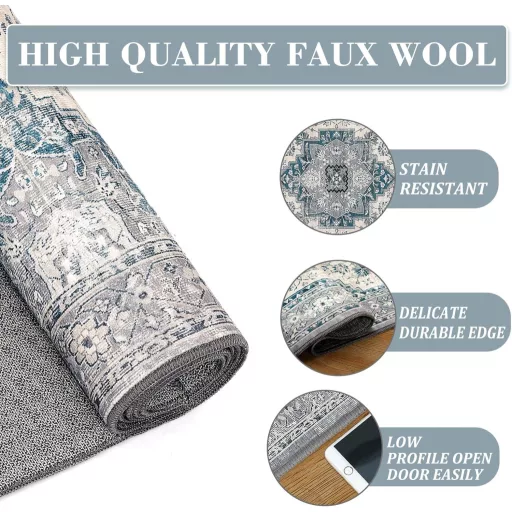 LuxFocus Vintage Keleti Mintás Szőnyeg 160x230cm Kék Csúszásmentes Mosható