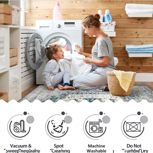 LuxFocus Vintage Keleti Mintás Szőnyeg 160x230cm Kék Csúszásmentes Mosható