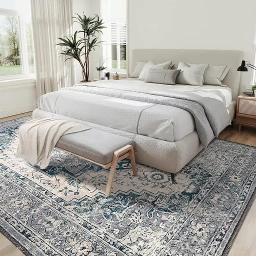 LuxFocus Vintage Keleti Mintás Szőnyeg 160x230cm Kék Csúszásmentes Mosható