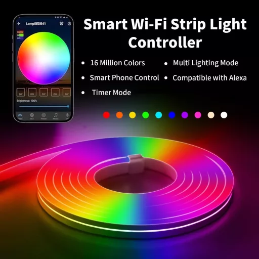 Inteligentný LED pásik ShineBurky s WiFi ovládačom, diaľkovým ovládaním RGB, kompatibilný s Alexa a Google