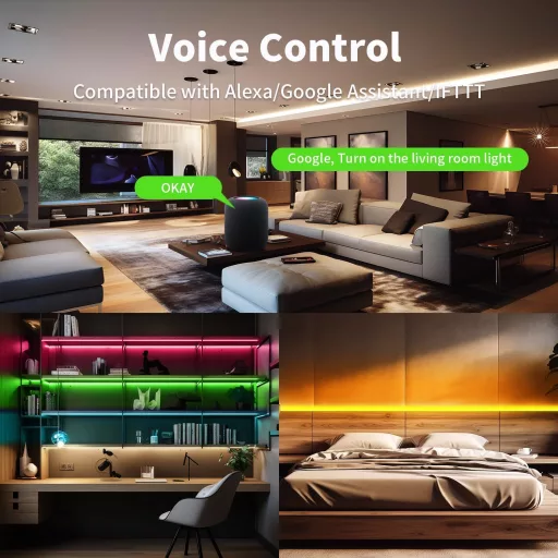 ShineBurky Smart LED szalag WiFi vezérlő RGB távirányítóval Alexa Google kompatibilis
