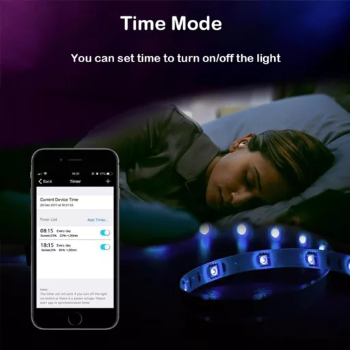Inteligentný LED pásik ShineBurky s WiFi ovládačom, diaľkovým ovládaním RGB, kompatibilný s Alexa a Google