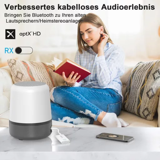 1Mii Bluetooth 5.3 adapter TV-hez, 2 az 1-ben adó-vevő, aptX HD vezeték nélküli audio