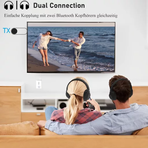 Adaptor Bluetooth 5.3 1Mii pentru TV, transmițător-receptor 2 în 1, audio wireless aptX HD