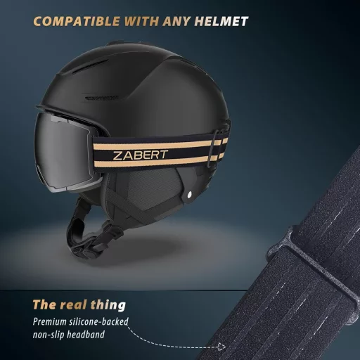 ZABERT Ochelari de schi pentru adulți și copii, protecție UV, lentilă anti-ceață