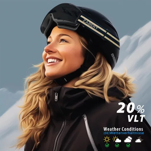 ZABERT Ochelari de schi pentru adulți și copii, protecție UV, lentilă anti-ceață