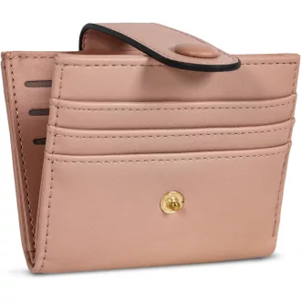   TAN.TOMI Dámska Mini Peňaženka s Držiakom na Karty - Vintage Ružová