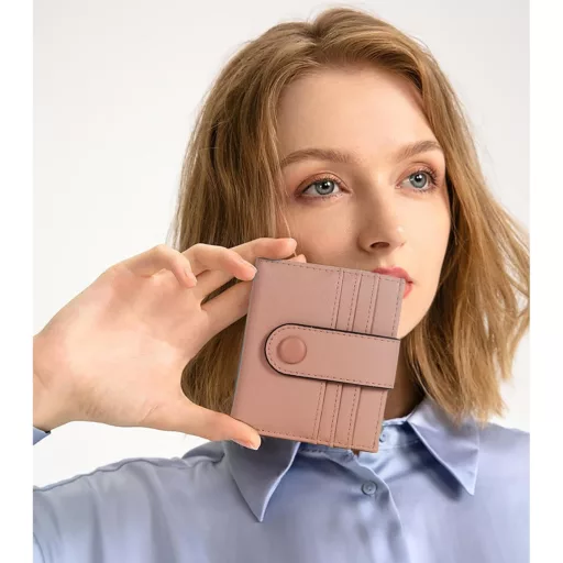 TAN.TOMI Dámska Mini Peňaženka s Držiakom na Karty - Vintage Ružová