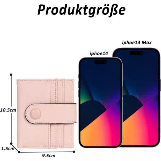 TAN.TOMI Dámska Mini Peňaženka Ružová - Viackomorové Puzdro na Karty s Patentným Zámkom