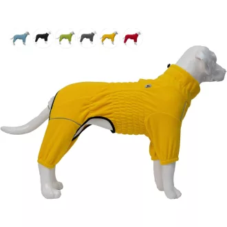   Vjetrootporna jakna za pse Lovelonglong, za male, srednje i velike pse, zimska flis jakna s 4 nogavice i patentnim zatvaračem, žuta, veličina L