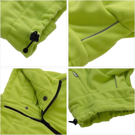 lovelonglong Jachetă pentru câini rezistentă la vânt, pentru câini mici, medii și mari, haină de iarnă polar, cu 4 picioare și fermoar, verde, mărimea XL, pentru utilizare în exterior