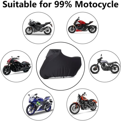 Husă pentru motocicletă BIHEE, neagră, material elastic universal, 295x109x140 cm
