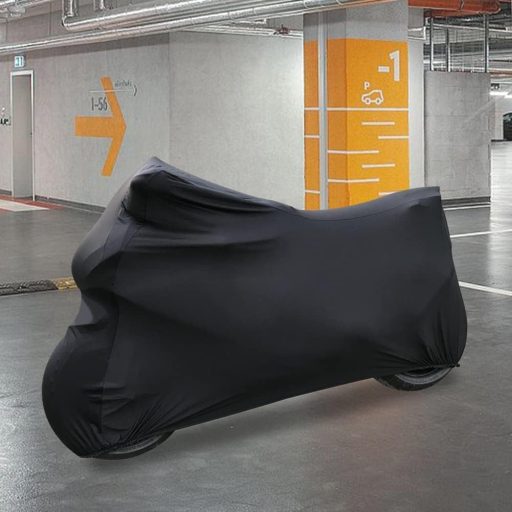 BIHEE Motorkerékpár Takaró Fekete Univerzális Nyújtható Szövet 295x109x140cm