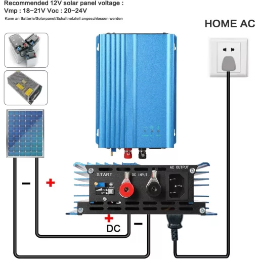 Ailao 500W MPPT sieťový menič 12V solárny invertor 230V výstup