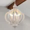 Candelabru vintage alb KMaiPem cu 5 brațe, lampă suspendată rustică pentru sufragerie
