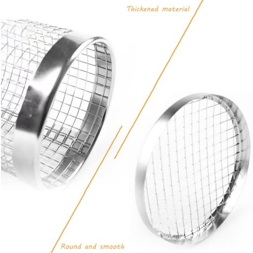 Shnmin Rozsdamentes Acél Grill Kosár 2 Darabos Szett - Hengeres Grillező Kosár BBQ Sütőhöz, Zöldség Hús Hal Grillezéshez