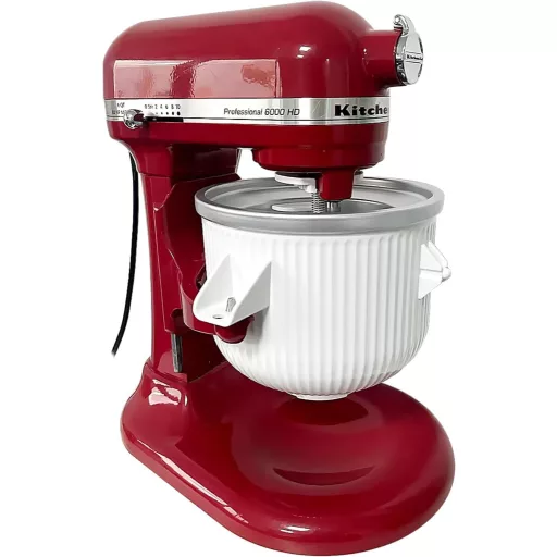 Gdrtwwh Fagylalt Készítő Tartozék KitchenAid Robotgéphez, Jégkrém és Sorbet Készítő, 4.3-4.8L Tálhoz, Mosogatógépben Mosható