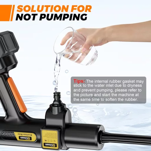 Highsam Mașină de spălat cu presiune, fără fir, 943 PSI - cu 2 acumulatori de 4000mA, spumator, cap 6-în-1 și duză rotativă la 180° Tis