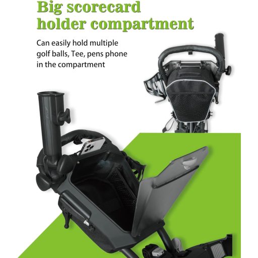 Cărucior de golf cu trei roți Newfly, pliabil, ușor, cu suport pentru umbrelă