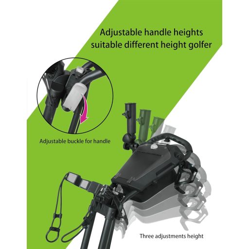 Cărucior de golf cu trei roți Newfly, pliabil, ușor, cu suport pentru umbrelă