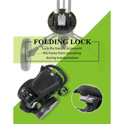 Cărucior de golf cu trei roți Newfly, pliabil, ușor, cu suport pentru umbrelă